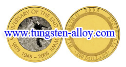 gold plate tungsten alloy coin